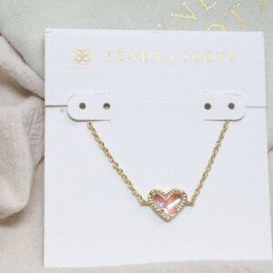 Kendra Scott Ari Heart Chain Bracelet in Gold Dichroic Glass